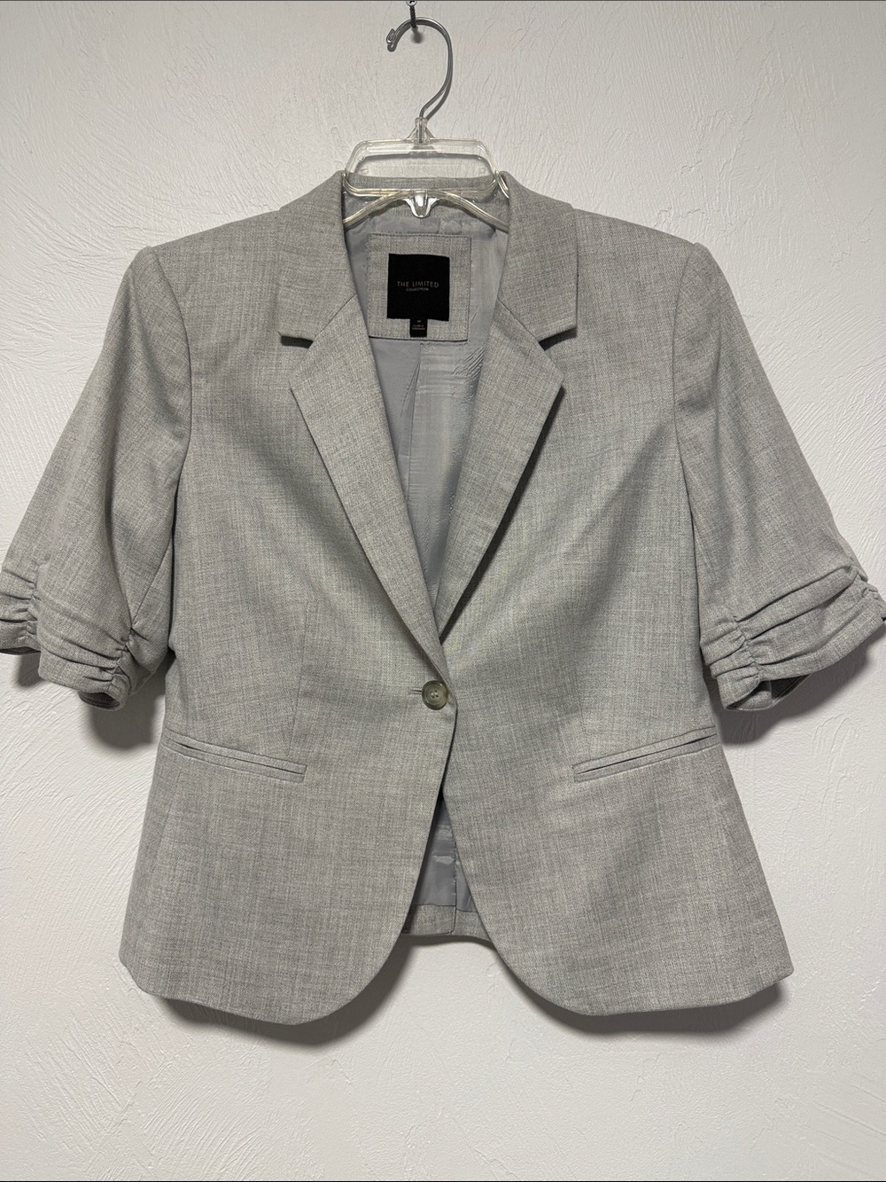 The Limited Women's Light Gray Short Sleeve Blazer